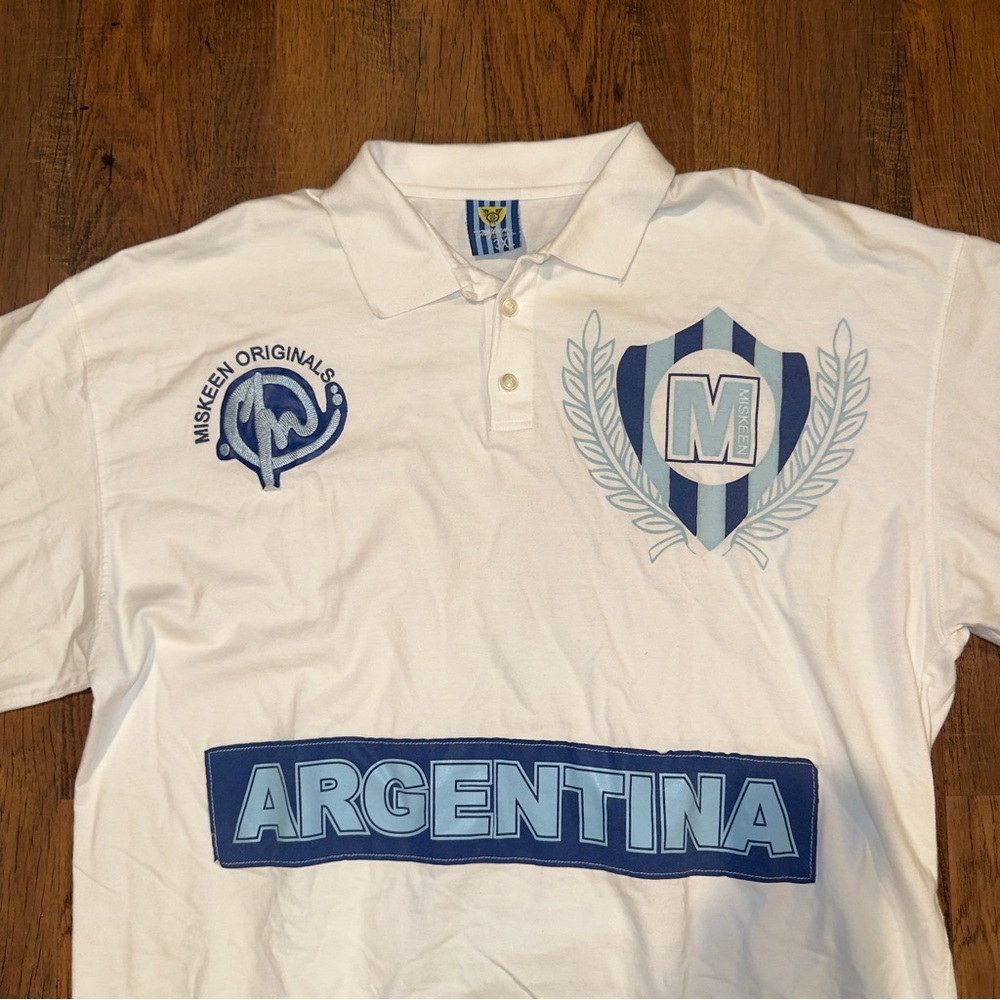 Miskeen Originals Y2k Argentina  polo Jersey shirt Sz 3XL